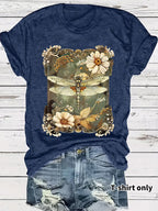 Dragonfly printed short sleeved t-shirt for women