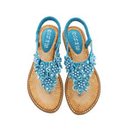 Summer New Bohemian Style Handmade Flower Round Toe Sandals Women's Fashion All-Match Trend Sandals