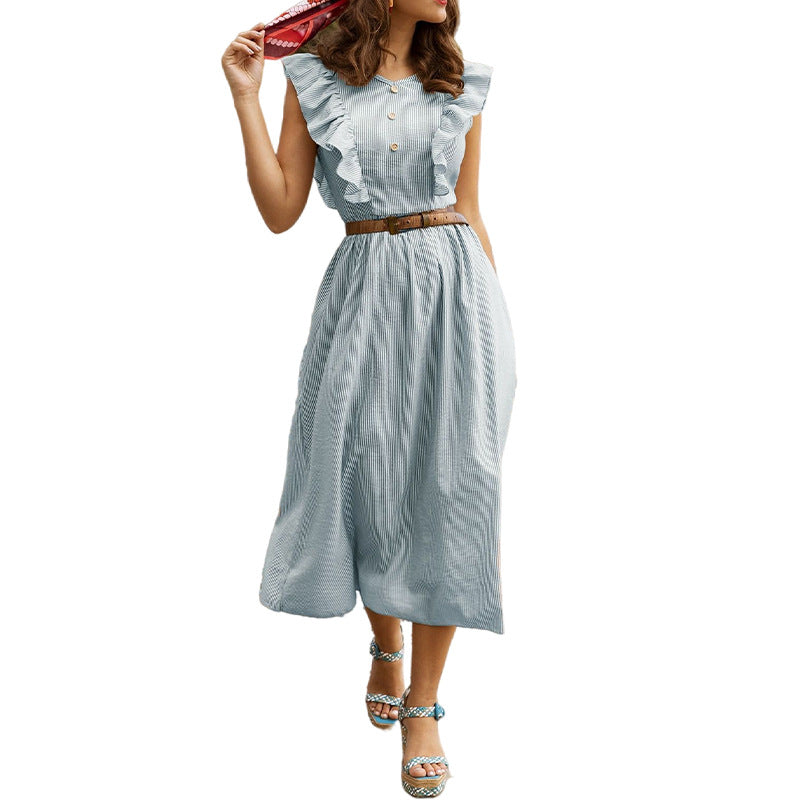 Women's French Ruffle Collar Bohemian Dress