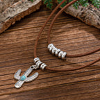 Turquoise Necklace Set Cactus, Star, Cowboy hat, pearl,  Alloy Pendant Neck Chain Collar