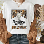 Western Shirts Boho Cow Skull Shirt with Leopard Print Short