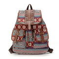 Women's Bohemian Vintage Backpack Drawstring Rucksack Bag