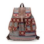 Women's Bohemian Vintage Backpack Drawstring Rucksack Bag