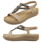 Sandals Bohemian rhinestone comfortable round head plus size