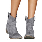 Comfortable low heeled short oversized low cut women's boots