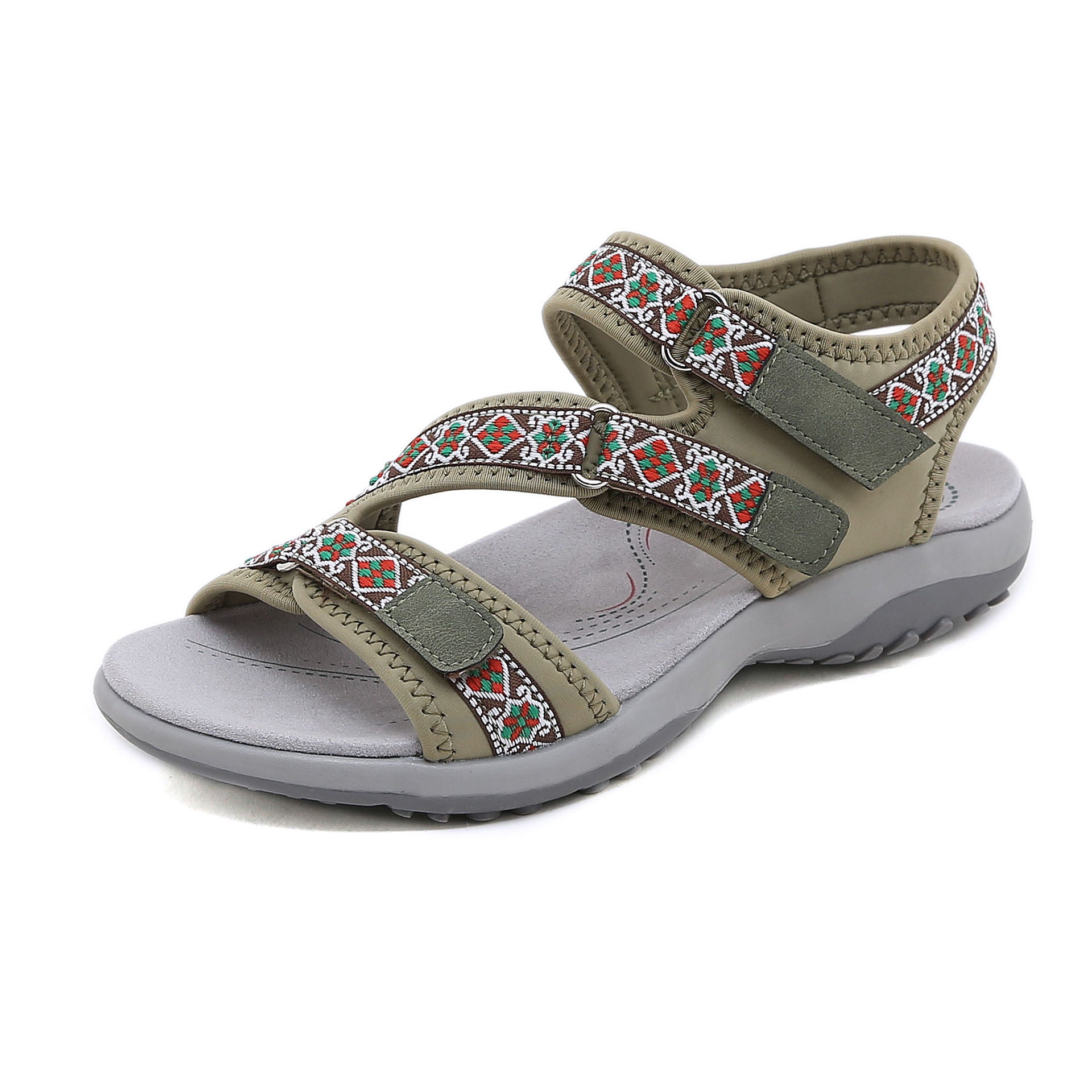 Women's sandals with Velcro with pattern