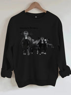 Cowboy and letter printed long sleeved sweatshirt