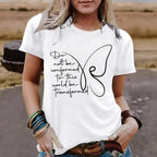 Women's Butterfly round neck short sleeved  T-shirt
