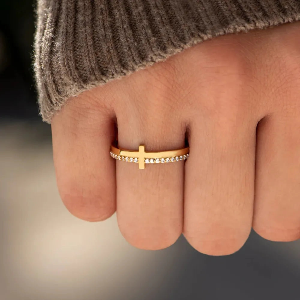 925 Sterling Silver Cross Ring for women
