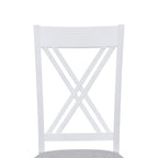 Rustic Minimalist Wood 5-Piece Dining Table Set with 4 X-Back Chairs for Small Places  White