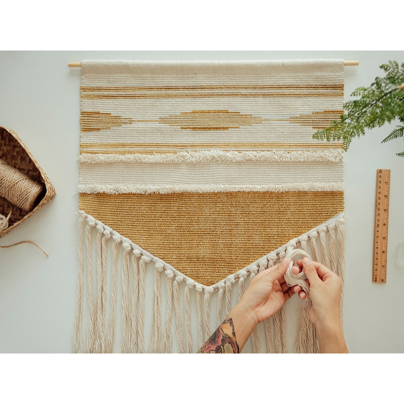 Boho Hanging Tapestry Vintage Fabric Macrame Wall Decoration