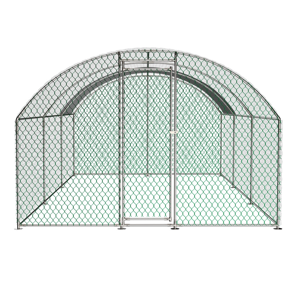 Large dome shaped walk-in fence cage metal chicken coop with waterproof and UV resistant cover, pipe diameter 1 inch