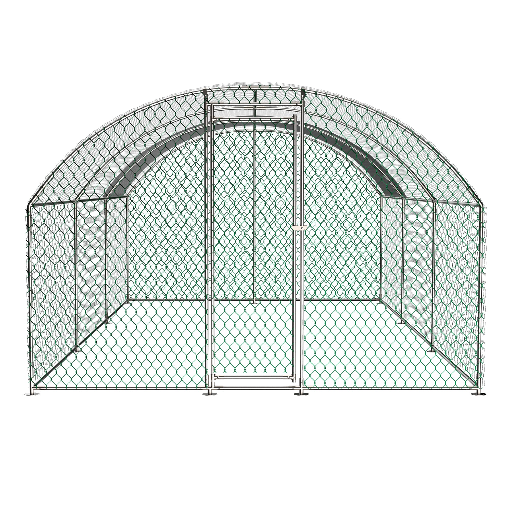 Large dome shaped walk-in fence cage metal chicken coop with waterproof and UV resistant cover, pipe diameter 1 inch