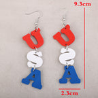 USA Wooden Letter Dangle Earrings