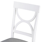 6-Piece Wood Dining Table Set Kitchen Table Set with Upholstered Bench and 4 Dining Chairs, Farmhouse Style Gray+White