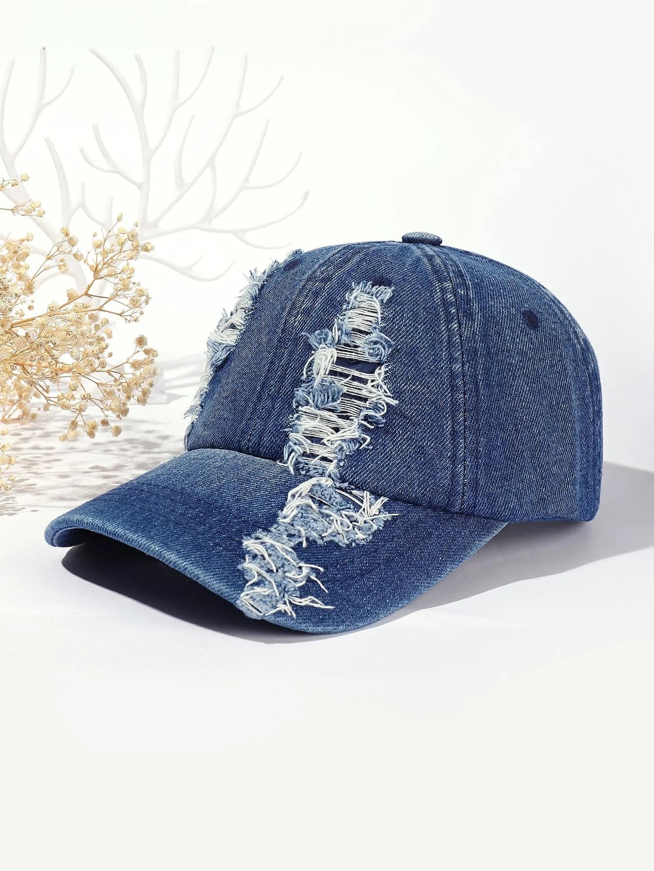 Unisex Vintage Washed Distressed Cap Baseball Denim