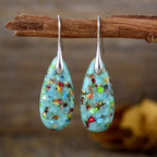 New Bohemian Emperor Stone Water Drop Pendant Earrings Natural Stone Jewelry