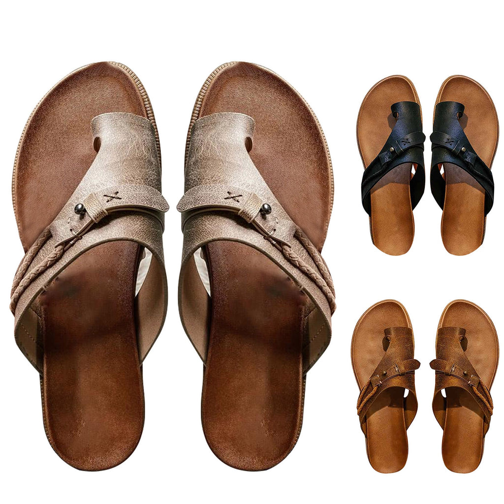 Large Slipper Sandals Summer Flat Bottom Retro Sandals