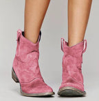 Comfortable low heeled short oversized low cut women's boots