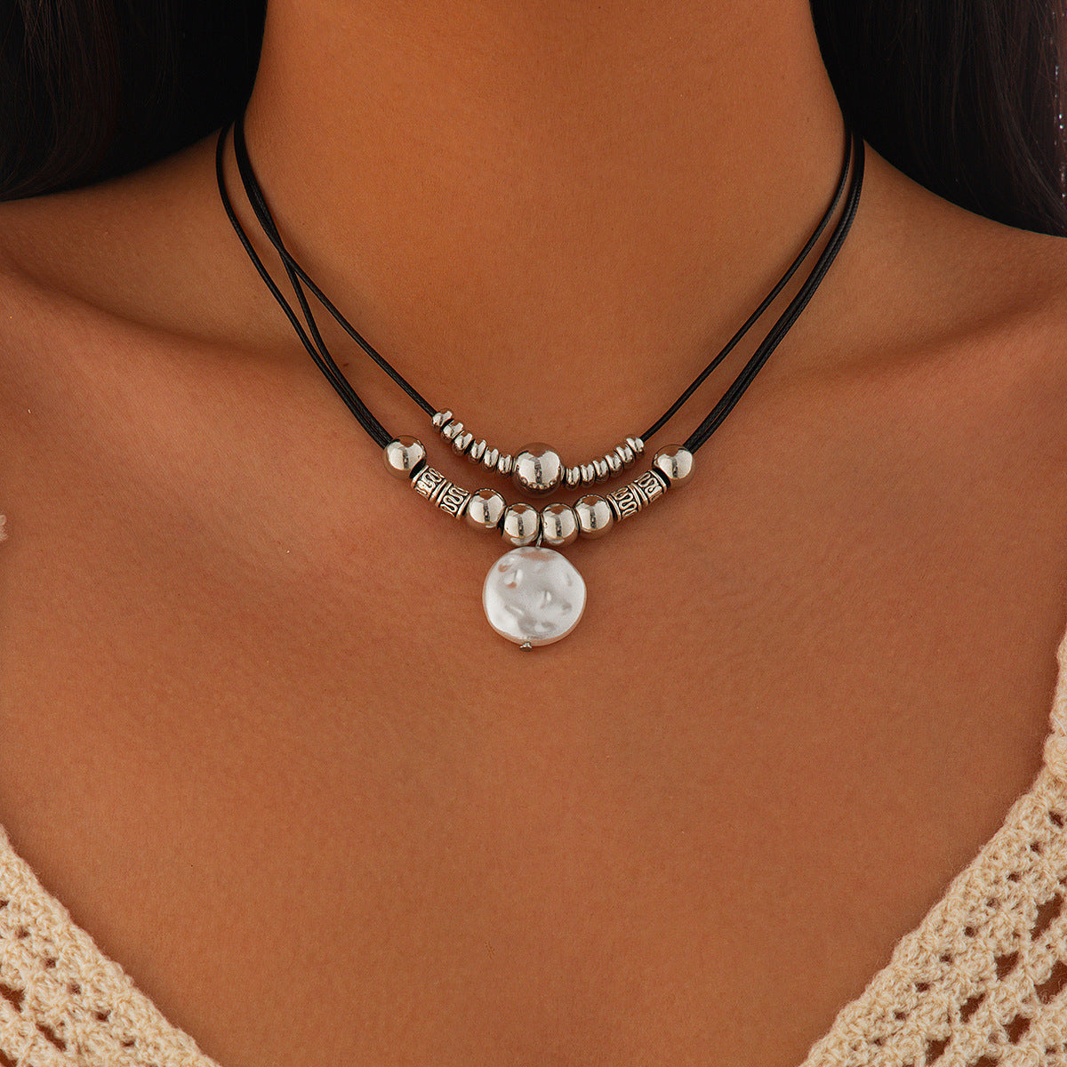 Turquoise Necklace Set Cactus, Star, Cowboy hat, pearl,  Alloy Pendant Neck Chain Collar