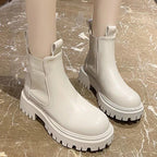 Fashion Women's Chelsea Boots Spring Autumn Waterproof Non-slip Platform Ankle Boots Women Slip on Thick Sole Booties