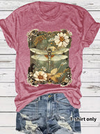 Dragonfly printed short sleeved t-shirt for women