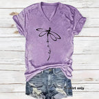 Women's Short sleeved dragonfly print let it be saying