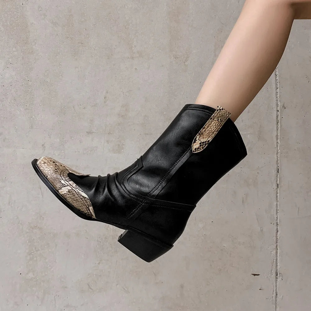 Western Women Short Genuine Leather Boots
