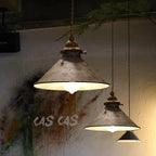 Rustic Iron Rust Pendant Light for Restaurant, Nordic Countryside Retro Cafe