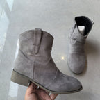 Comfortable low heeled short oversized low cut women's boots