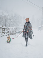 Autumn and Winter Travel Photography Versatile Ethnic Style Knitted Mohair Woolen Tassel Cape Thickened