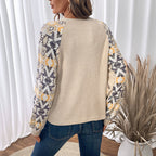 Ethnic Print Long Sleeve Round Neck T-Shirt