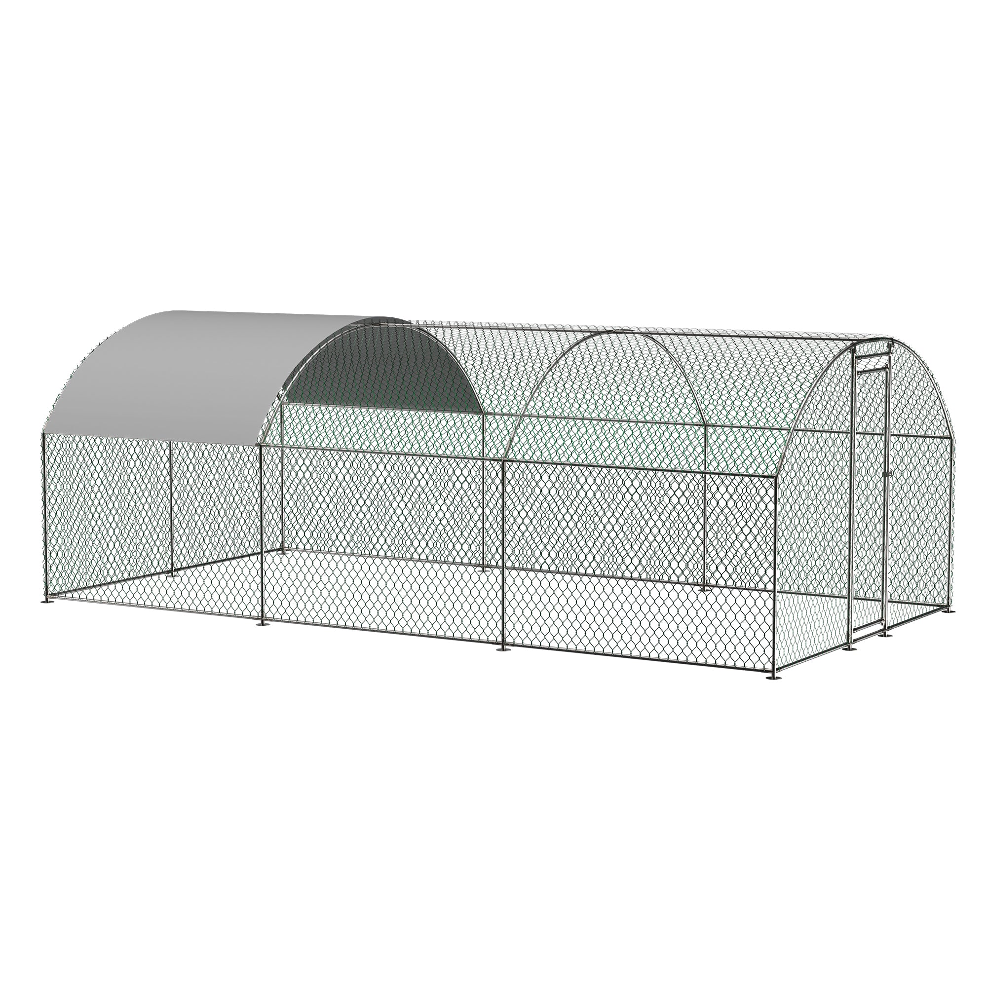 Large dome shaped walk-in fence cage metal chicken coop with waterproof and UV resistant cover, pipe diameter 1 inch