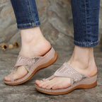 Summer Sandals Women's Shoes Electric Embroidery Flip Flops
