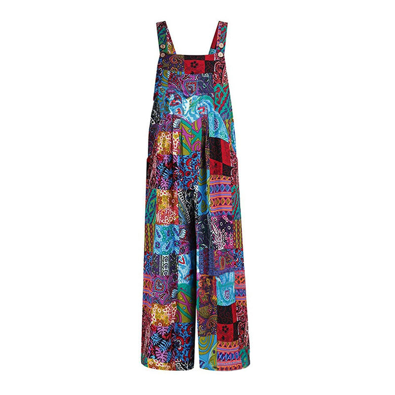 Women’s Jumpsuit Casual Sleeveless Loose Wide Leg Jumpsuit Plus Size Suspender Long Baggy Pants Rompers Overalls