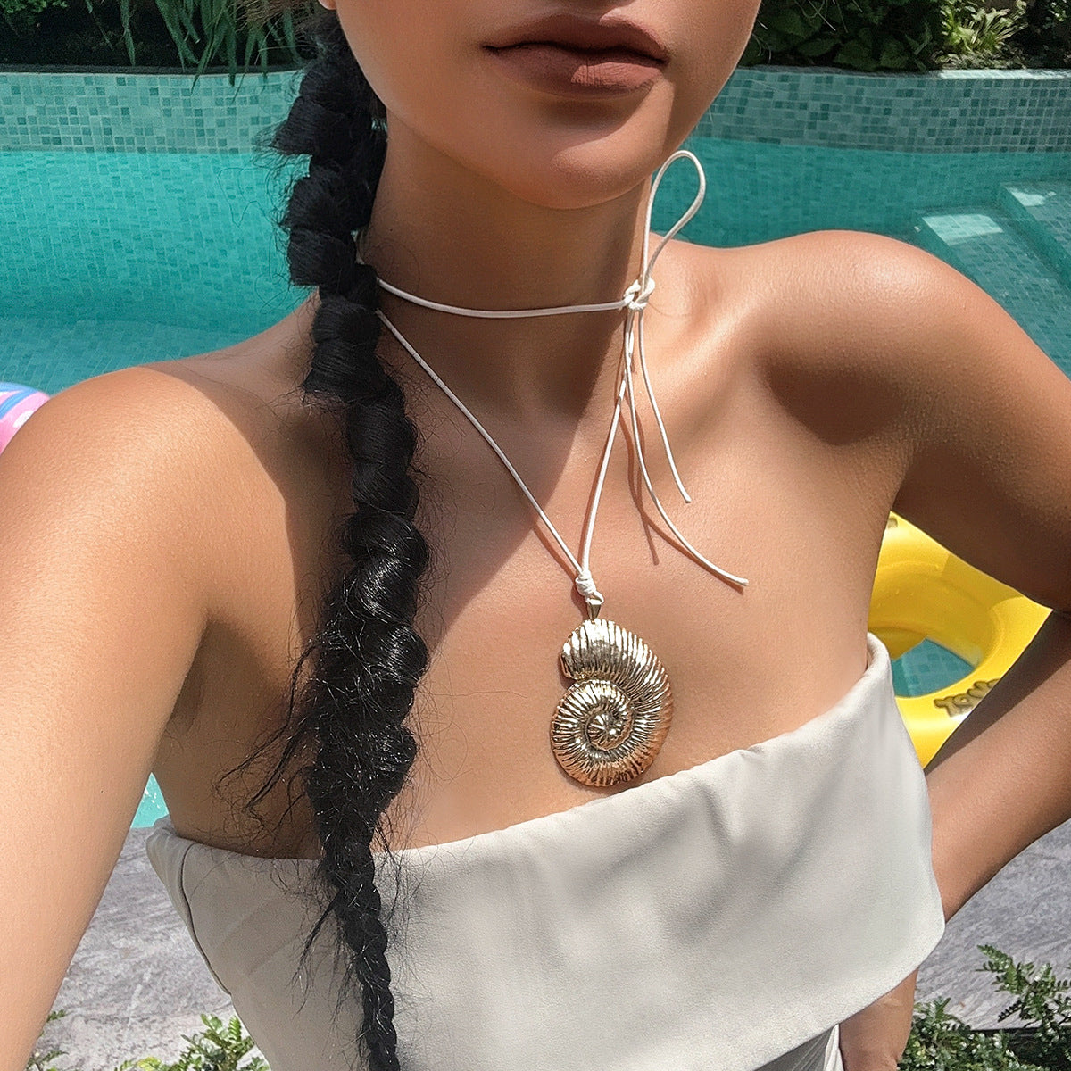 Conch symbol vacation beach ornament Bohemian starfish pendant exaggerated ocean style mermaid necklace