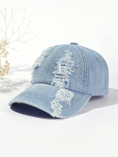 Unisex Vintage Washed Distressed Cap Baseball Denim