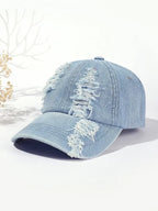 Unisex Vintage Washed Distressed Cap Baseball Denim