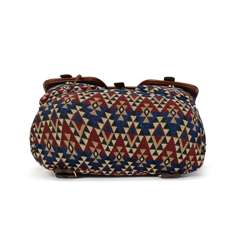 Women's Bohemian Vintage Backpack Drawstring Rucksack Bag