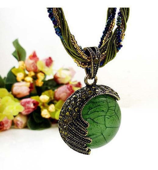 Bohemian Turquoise Handwoven Necklace
