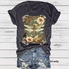 Dragonfly printed short sleeved t-shirt for women