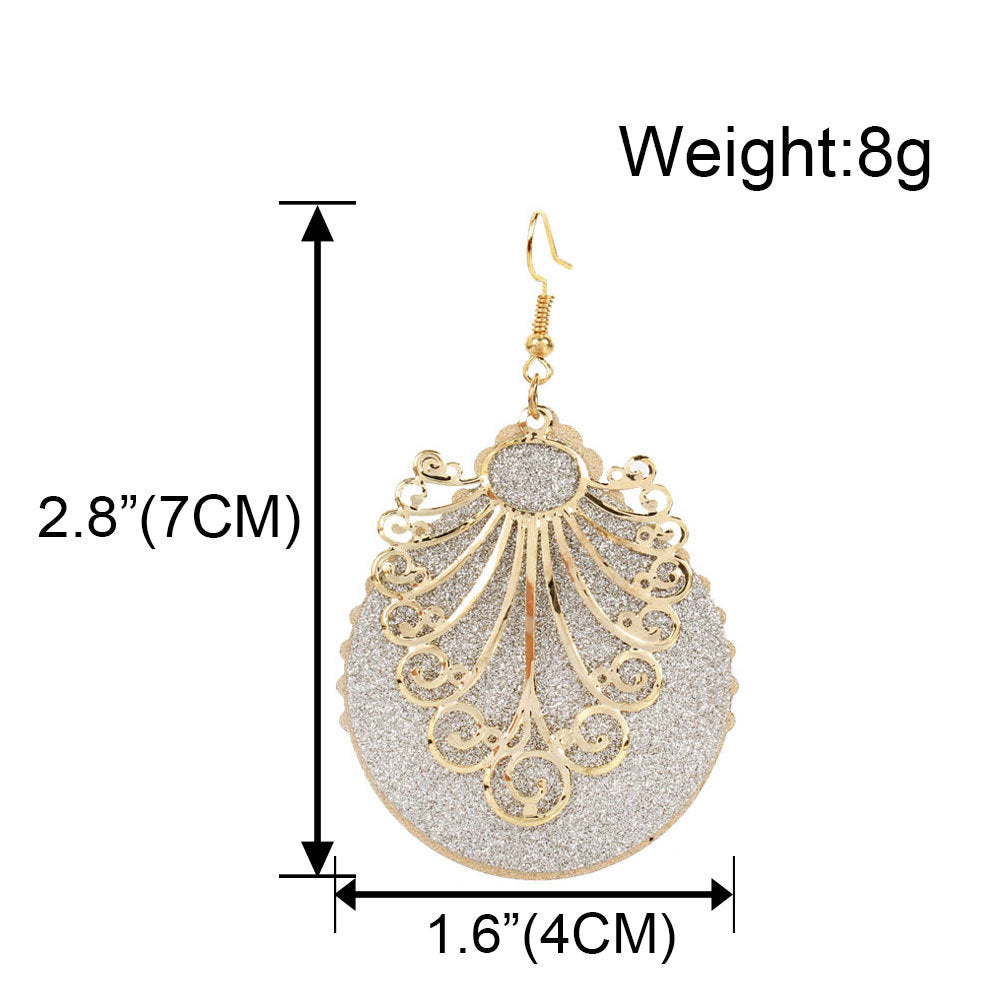 Boho Geometric Hollow Frosted Earrings Fashion Vintage Earrings For Women