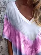 Full Size Pocketed Tie-Dye Short Sleeve Maxi Dress
