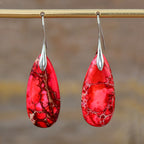 New Bohemian Emperor Stone Water Drop Pendant Earrings Natural Stone Jewelry