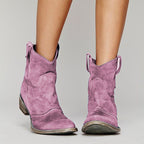 Comfortable low heeled short oversized low cut women's boots