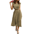 Women's French Ruffle Collar Bohemian Dress