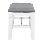 6-Piece Wood Dining Table Set Kitchen Table Set with Upholstered Bench and 4 Dining Chairs, Farmhouse Style Gray+White