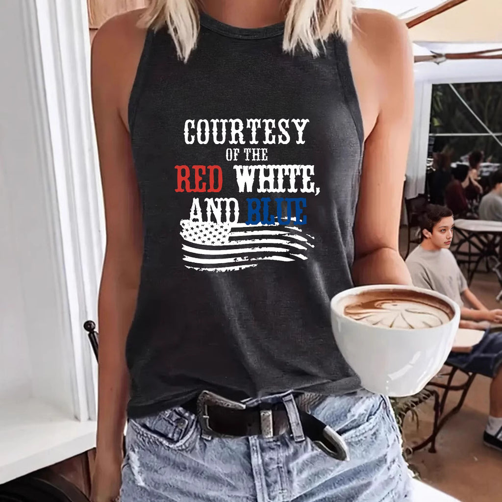Patriotic printed women's vest