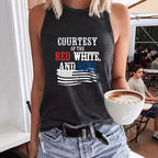 Patriotic printed women's vest