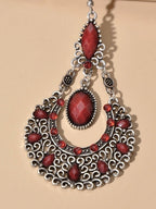 Bohemian Tribal Ethnic Antique Silver Rhinestone Hollow Water Drop Earrings